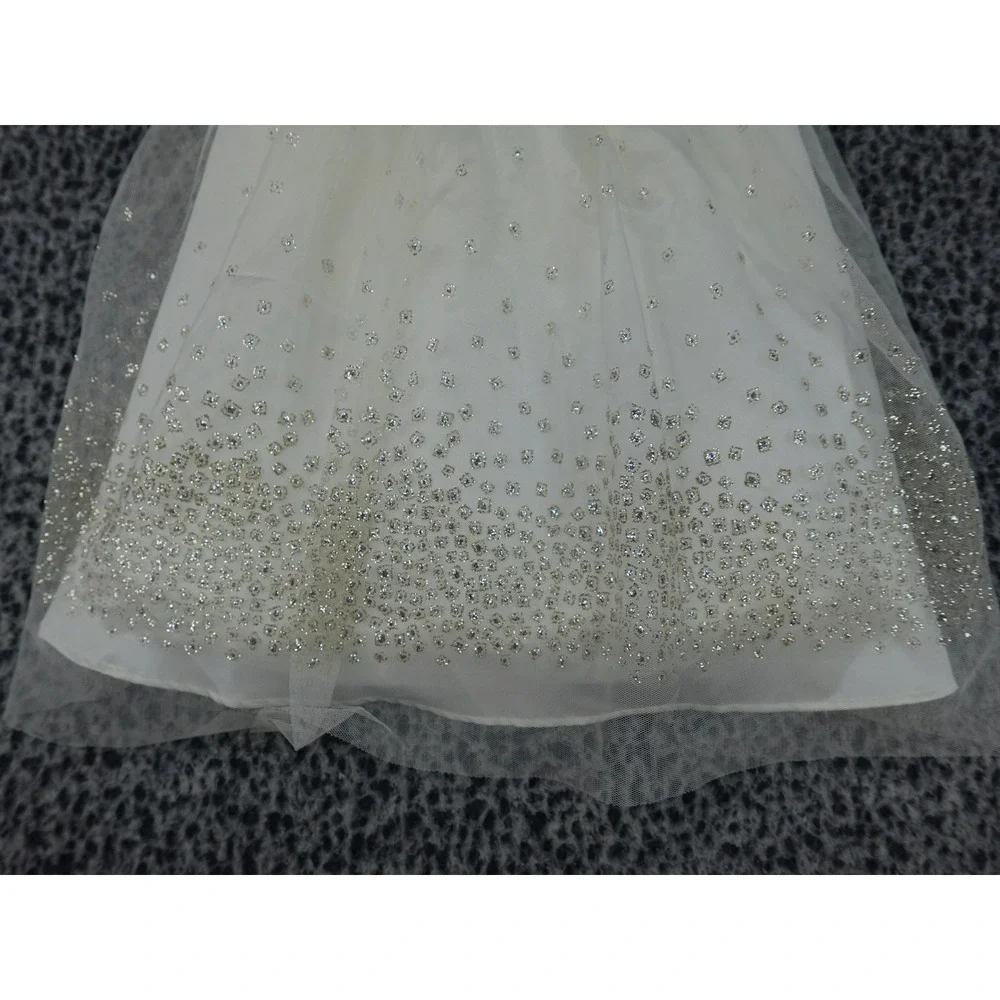 Jona Michelle Party Dress Girls 5 Ivory Gold Good Glitter Tulle CO5749